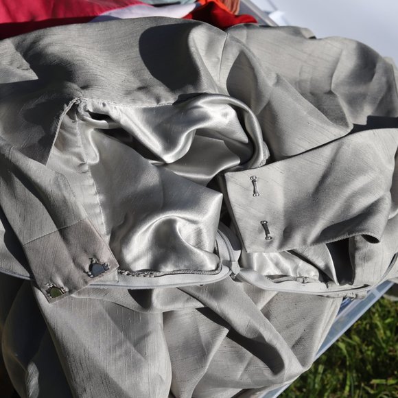 Custom Silver Faux-Wrap Dress - Picture 3 of 10